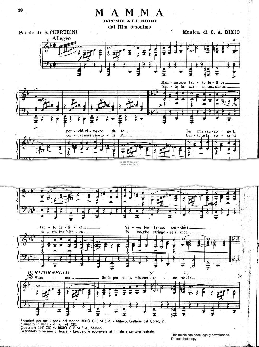 Product gallery: Page 1 of 1 Mama, Cesare Andrea Bixio