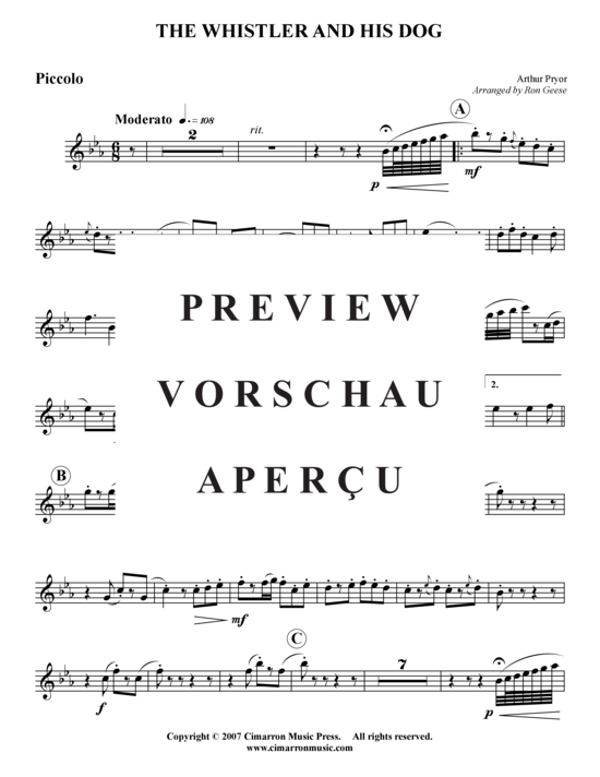 Produktgalerie: Seite 14 von 15 The Whistler and His Dog , , (Holzbläser-Quintett)