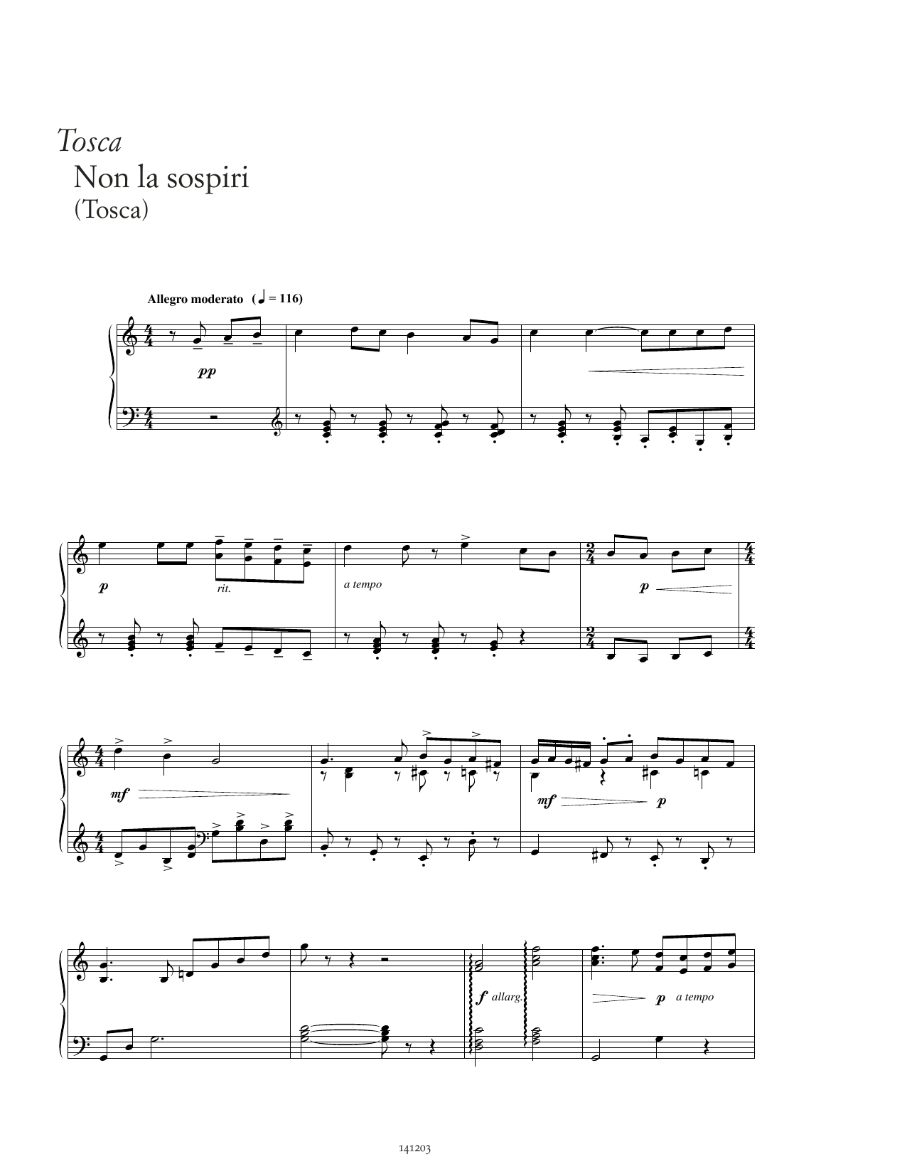 Produktbild zu:  Non la sospiri la nostra casetta - Giacomo Puccini