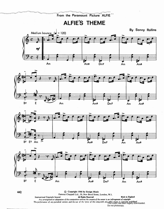 gallery: Alfie's Theme, Sonny Rollins