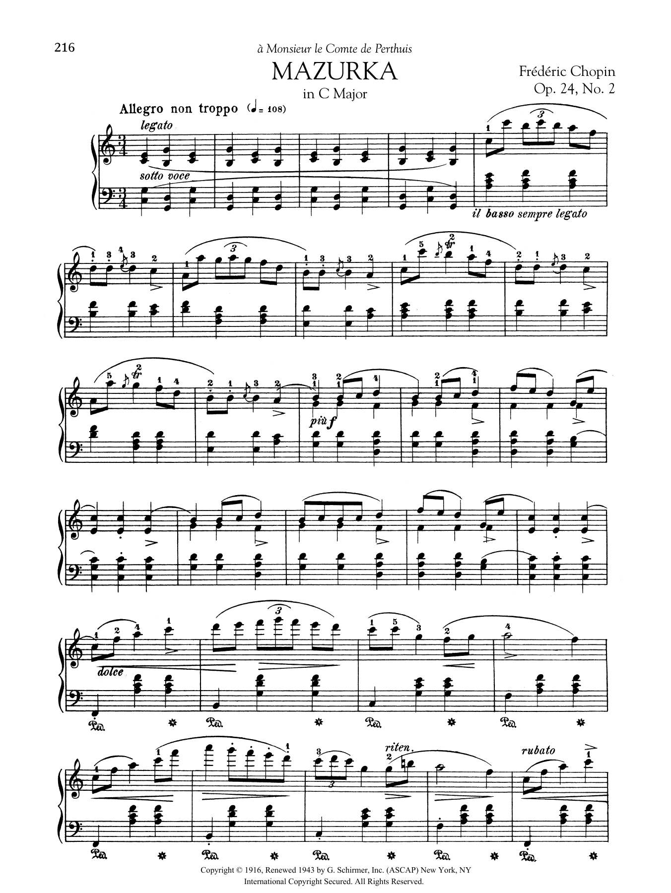 Product gallery: Page 1 of 1 Mazurka in C Major, Op. 24, No. 2, Frédéric Chopin