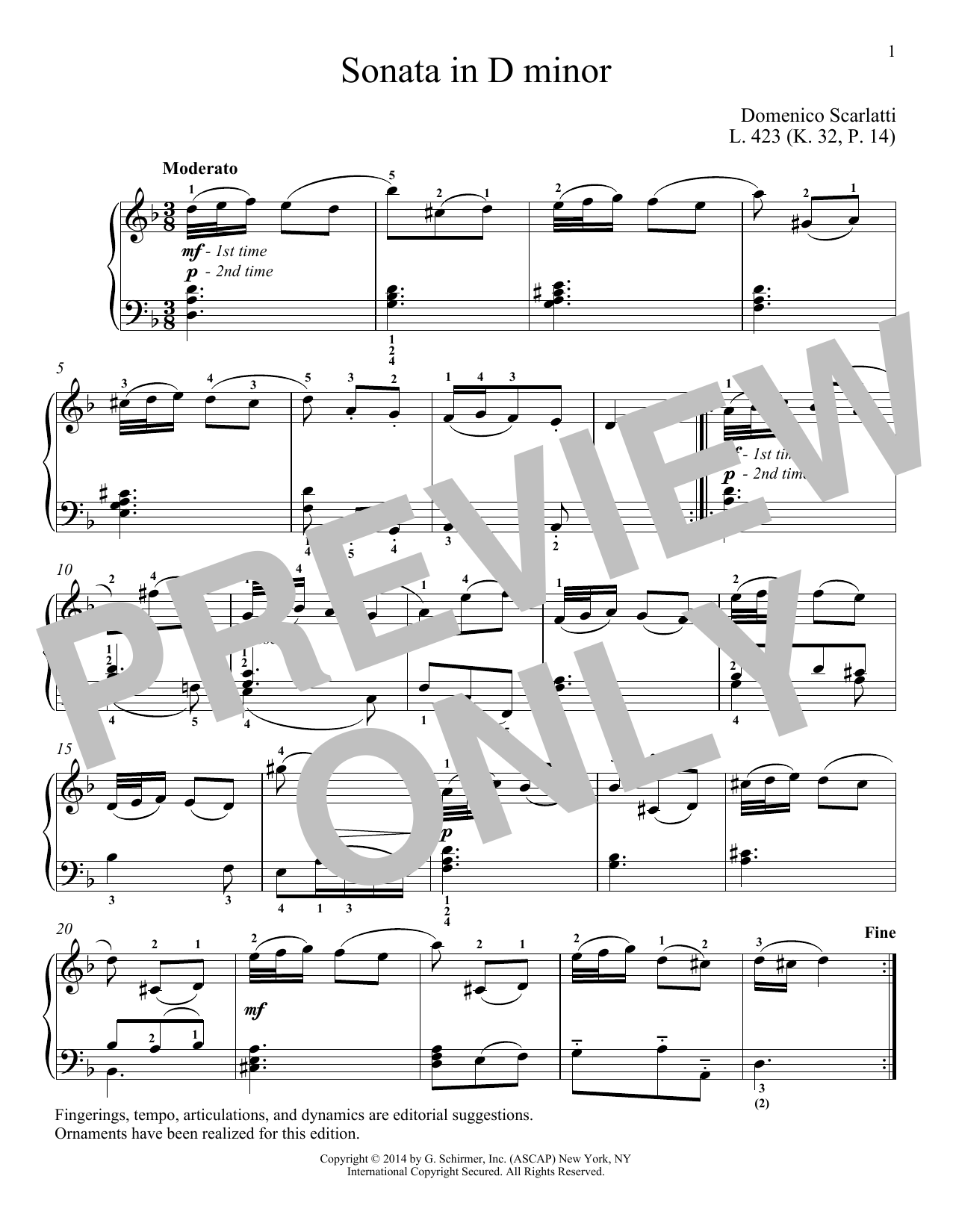 Product picture to: Sonata In D Minor, L. 423