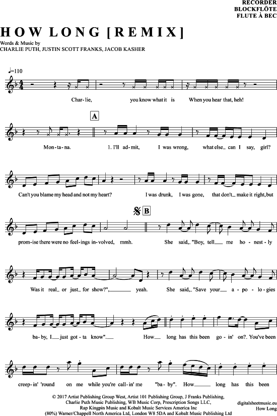 Product gallery: Page 1 of 4 How Long , Puth, Charlie, (recorder)