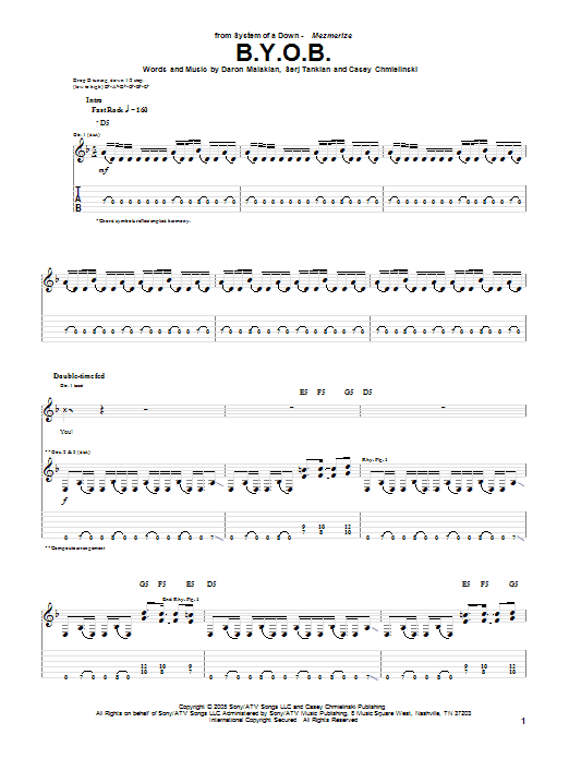 Produktgalerie: Seite 1 von 1 B.Y.O.B., System Of A Down, Gitarre