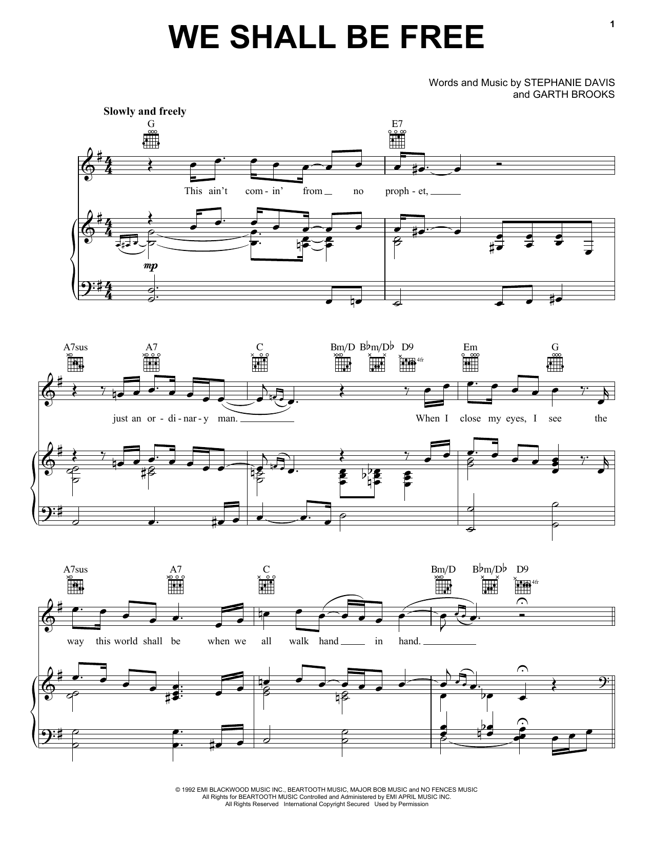 Produktgalerie: Seite 1 von 1 We Shall Be Free, Garth Brooks, Gesang, Gitarre, Klavier