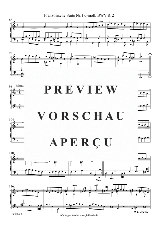 gallery: Französische Suite Nr.1 d-moll, BWV 812, , (Klavier Solo)