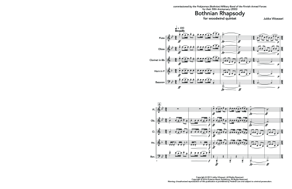 Produktgalerie: Seite 1 von 11 Bothnian Rhapsody, , (Holzbläser Quintett)