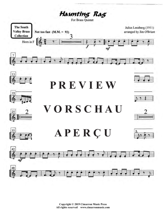 Produktgalerie: Seite 17 von 21 Haunting Rag , , (Blechbläser Quintett)