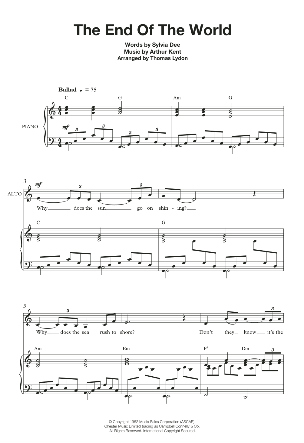 Produktbild zu: The End Of The World (Arr. Thomas Lydon)
