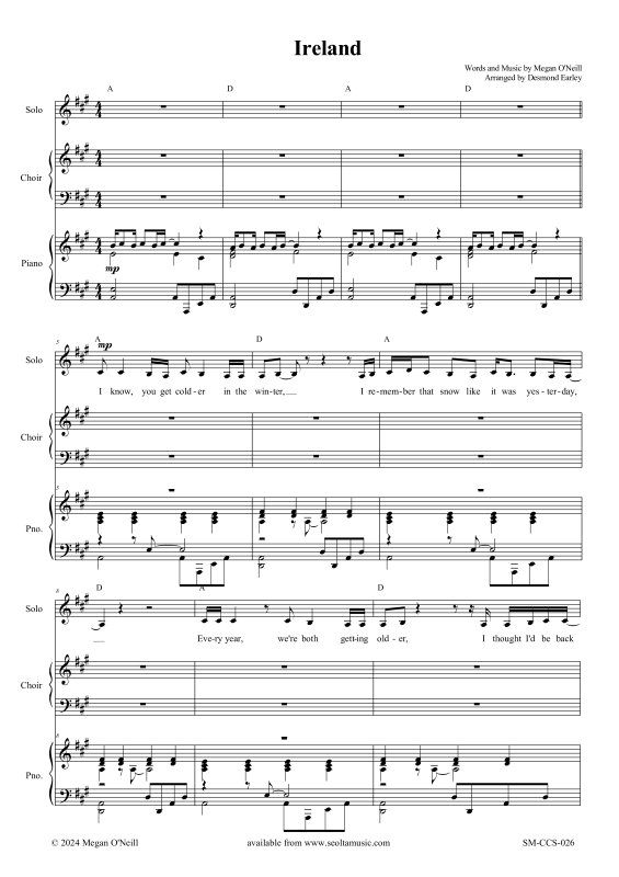 Produktgalerie: Seite 1 von 11 Ireland you are my home, , Solo Gesang, Gemischter Chor und Klavier