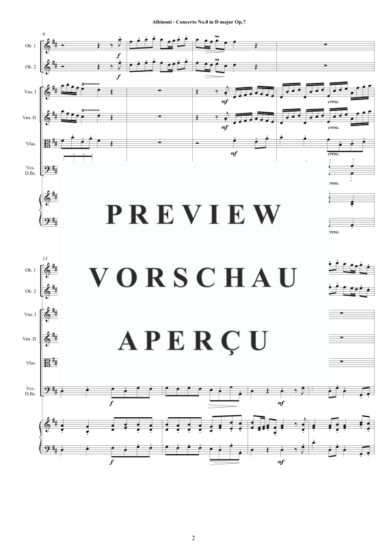 Product gallery: Page 3 of 11 Concerto No.8 in D-Dur Op.7, , 2 Solo Oboes, String Ensemble, and Harpsichord (Bc)