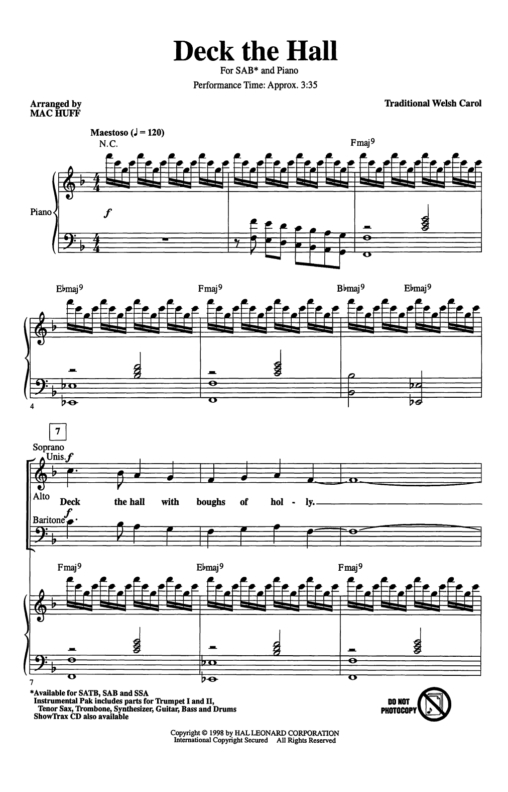 Produktgalerie: Seite 1 von 1 Deck The Hall (arr. Mac Huff), Traditional Welsh Carol, Chor