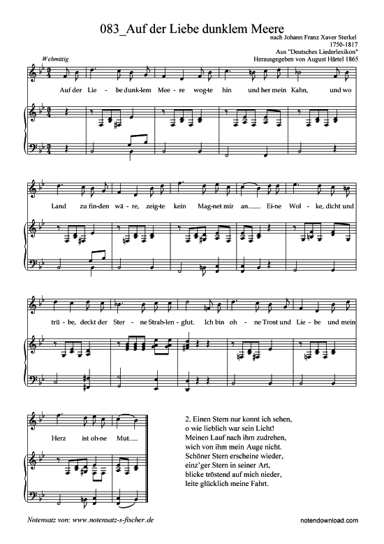 Produktbild zu: Auf der Liebe dunklem Meere nach Johann Franz Xaver Sterkel 1750-1817
