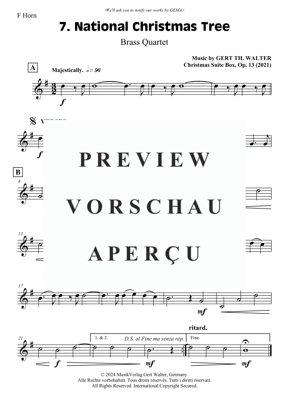 Produktgalerie: Seite 6 von 7 National Christmas Tree, , (Blechbläserquartett)