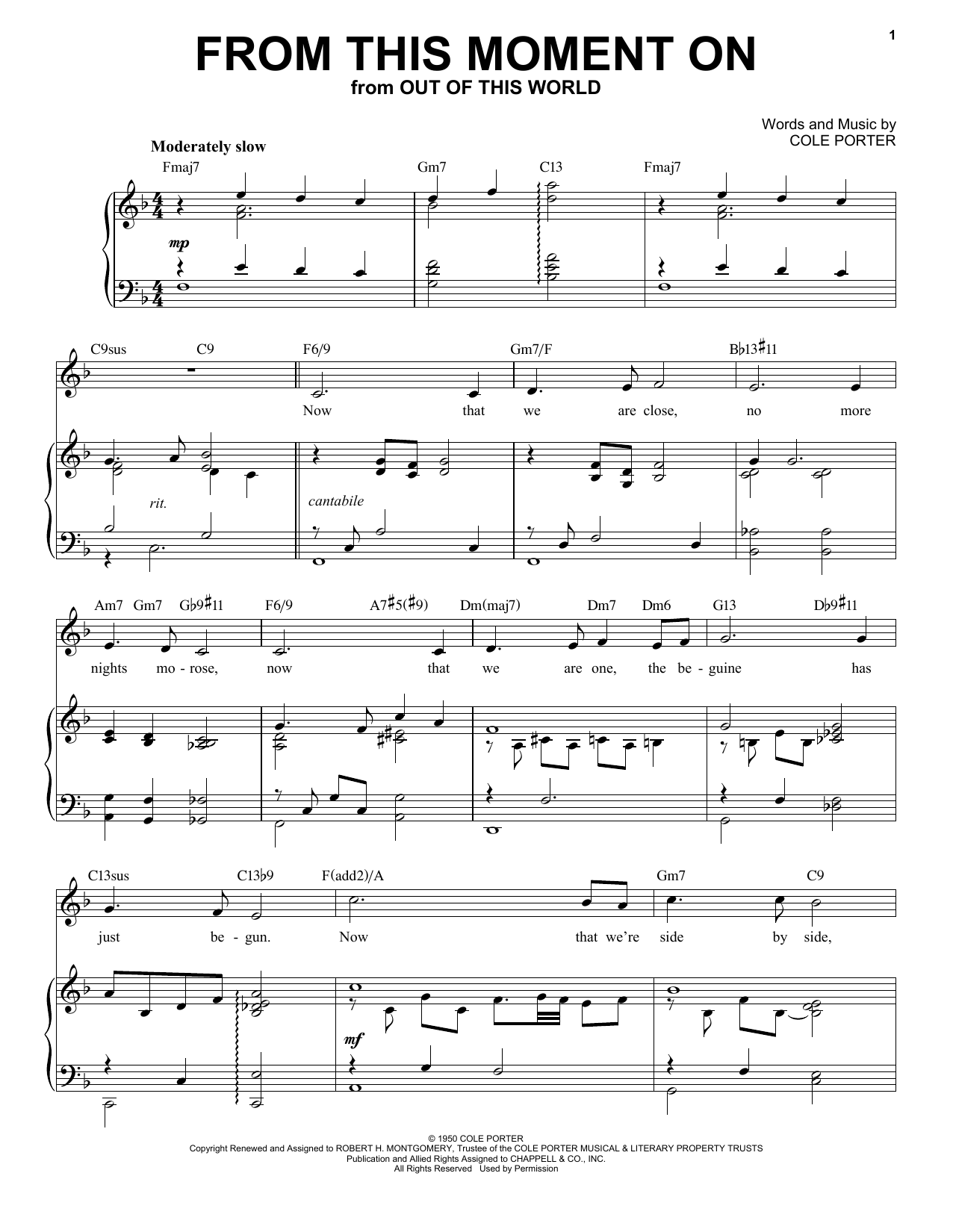Product picture to: From This Moment On [Jazz version] (from Out Of This World) (arr. Brent Edstrom)