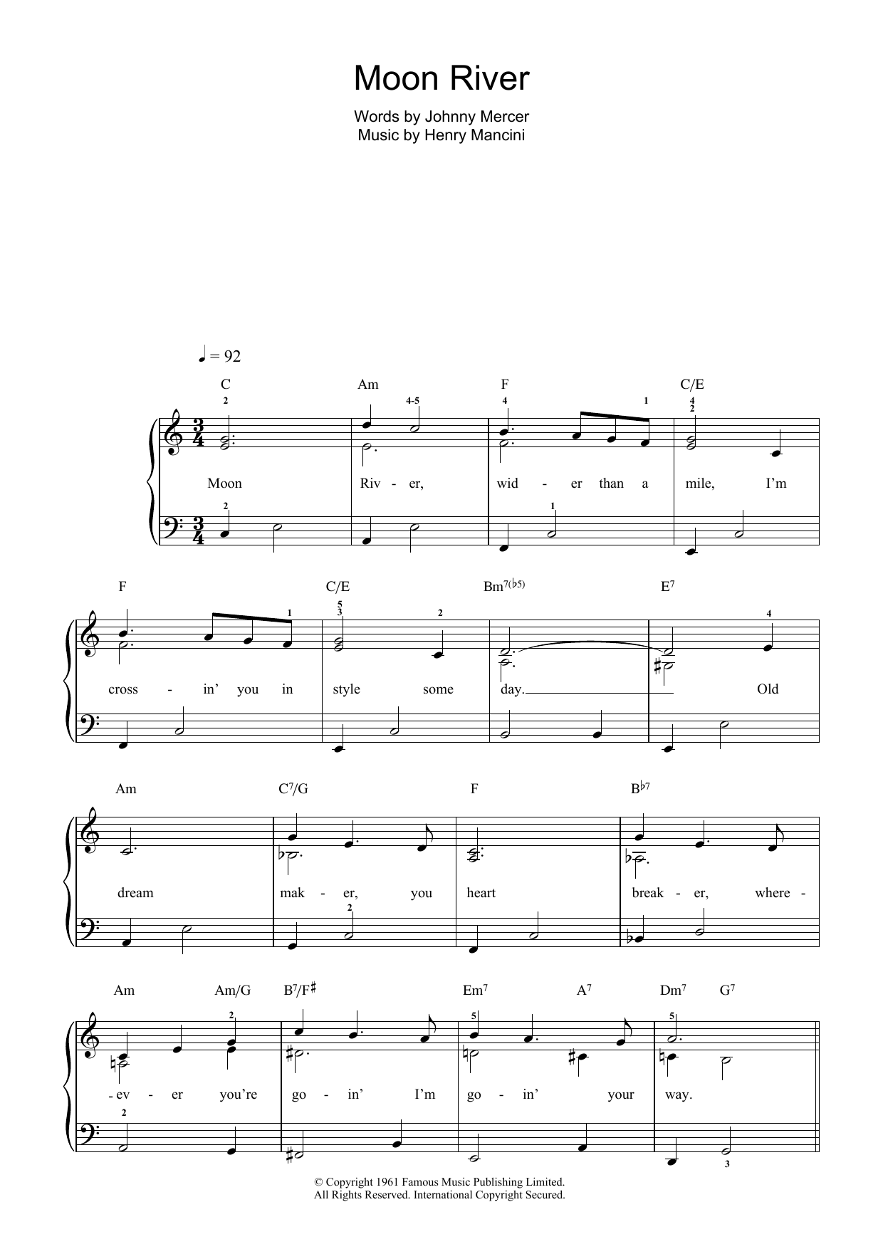 Produktgalerie: Seite 1 von 1 Moon River (from Breakfast At Tiffany's), Frank Sinatra, Klavier