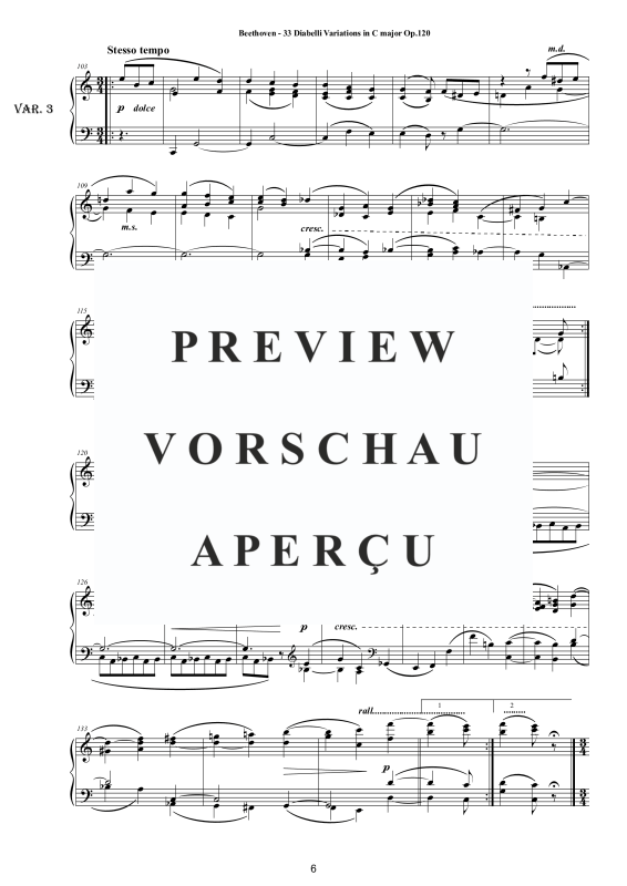 Produktgalerie: Seite 7 von 11 Six Variations in F major Op.34 for Piano, , Klavier Solo