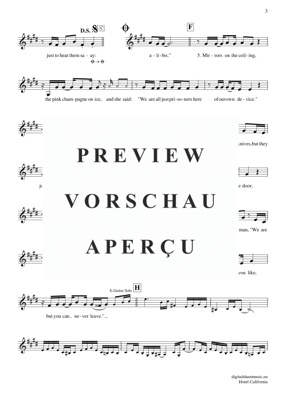 Product gallery: Page 4 of 5 Hotel California, Eagles, The, Clarinet in B-flat