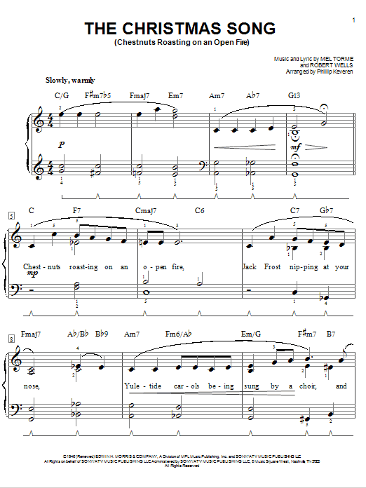 Product gallery: Page 1 of 1 The Christmas Song (Chestnuts Roasting On An Open Fire) (arr. Phillip Keveren), Mel Torme