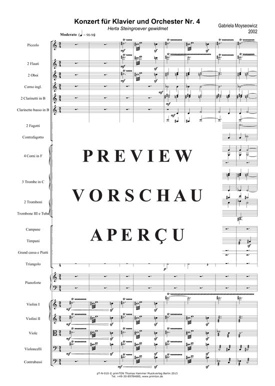Product gallery: Page 6 of 21 Konzert für Klavier und Orchester Nr. 4 (2002) , ,  (orchestra + piano solo)