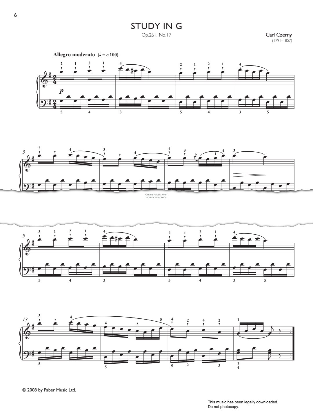 Produktbild zu: Study in G Op.261, No.17 (from Real Repertoire Studies Grades 4-6)