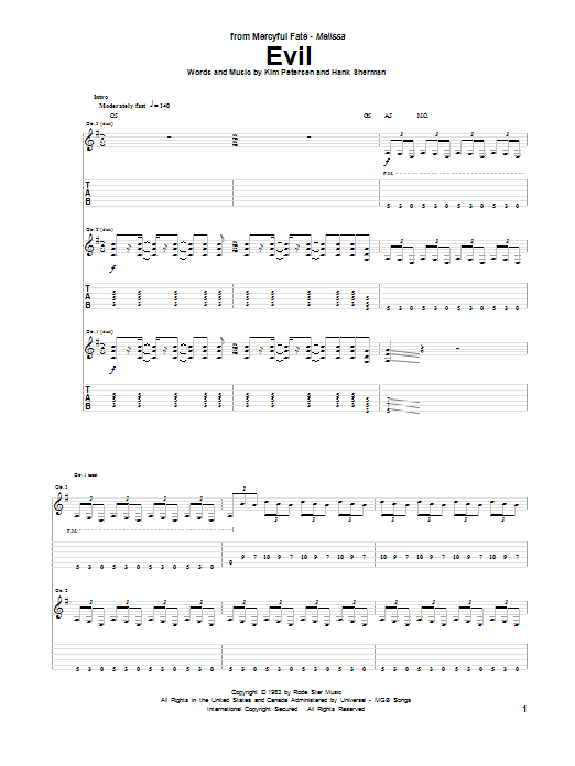 Produktgalerie: Seite 1 von 1 Evil, Mercyful Fate, Gitarre