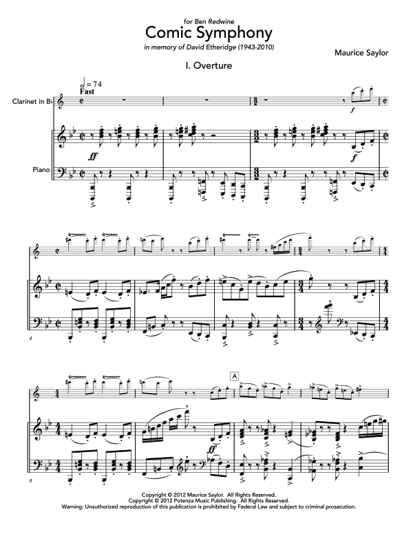 Product gallery: Page 1 of 11 Comic Symphony, , (clarinet in Bb and piano)