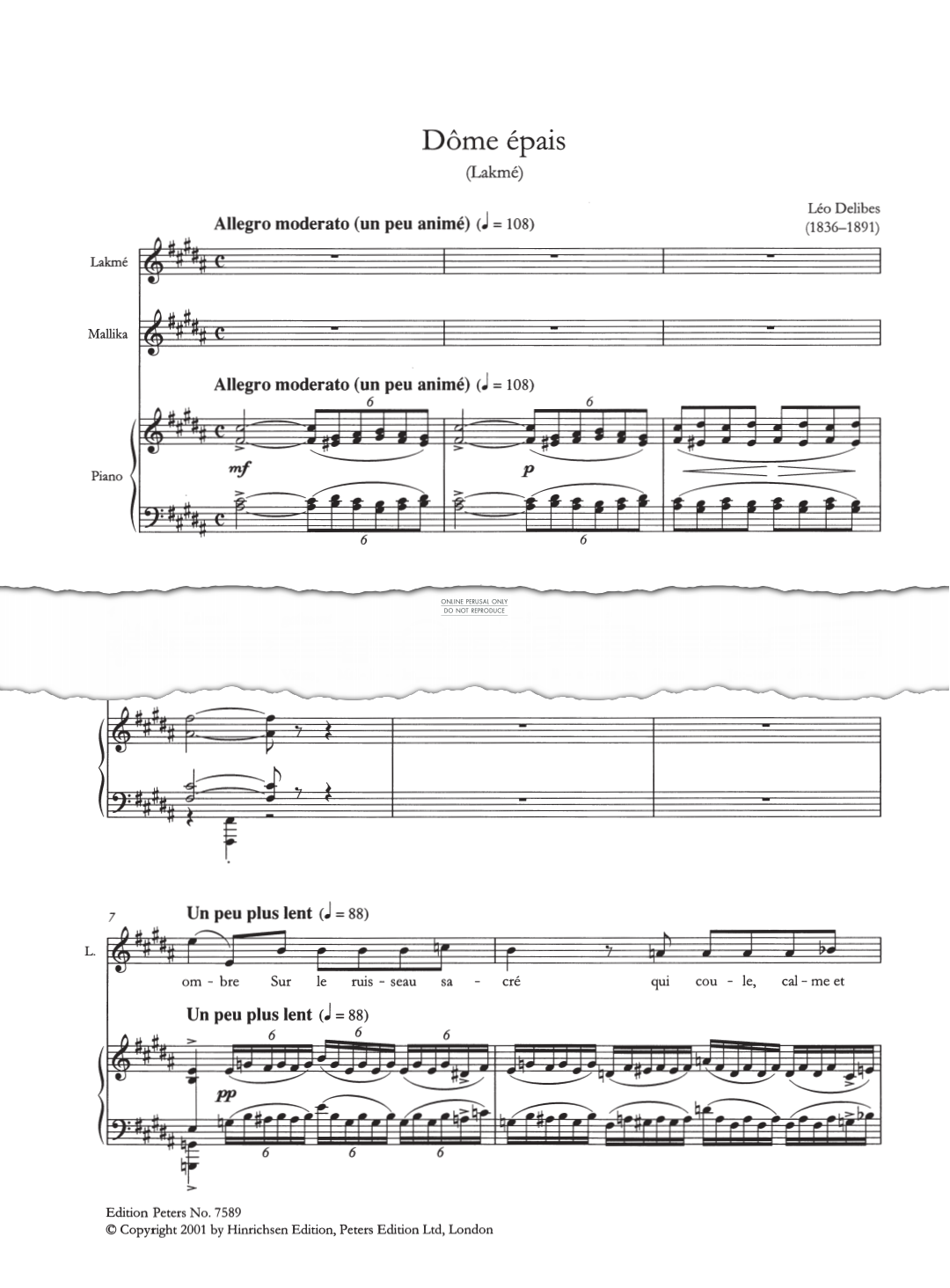 Produktbild zu: Dôme épais (Flower Duet from Lakmé)
