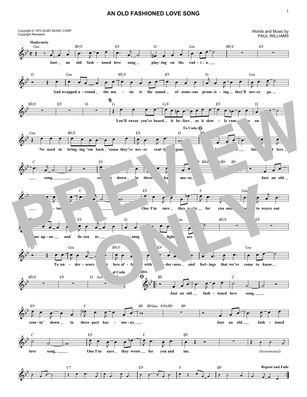 Product picture to: An Old Fashioned Love Song