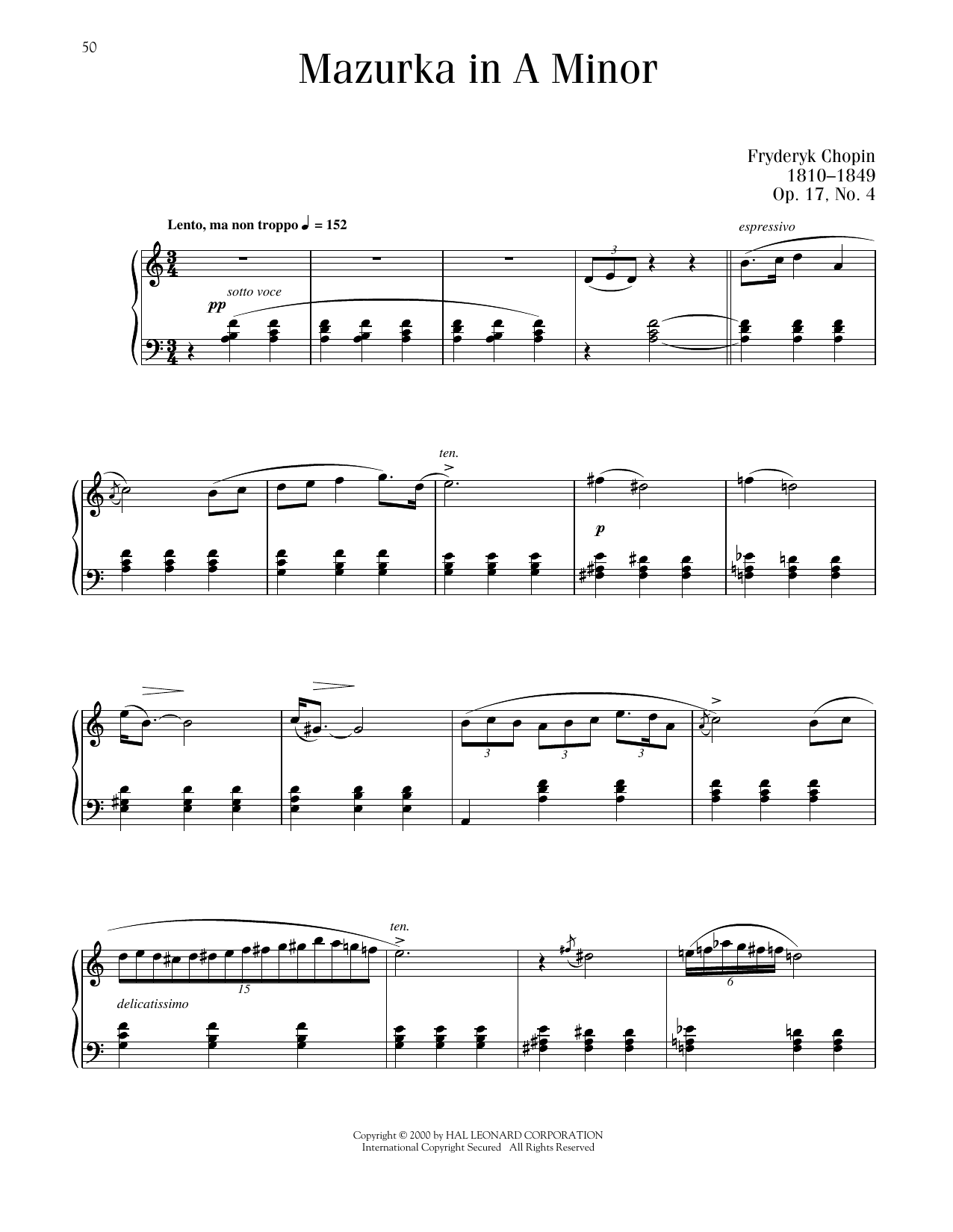 Product picture to: Mazurka, Op. 17, No. 4