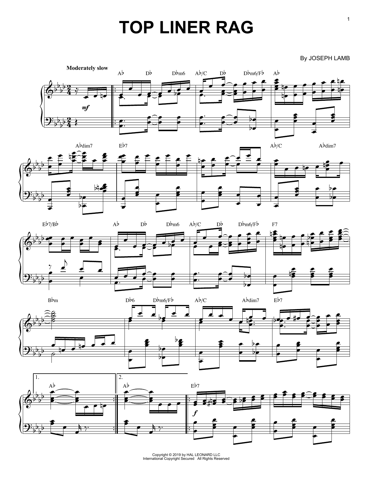 Product picture to: Top Liner Rag [Jazz version]