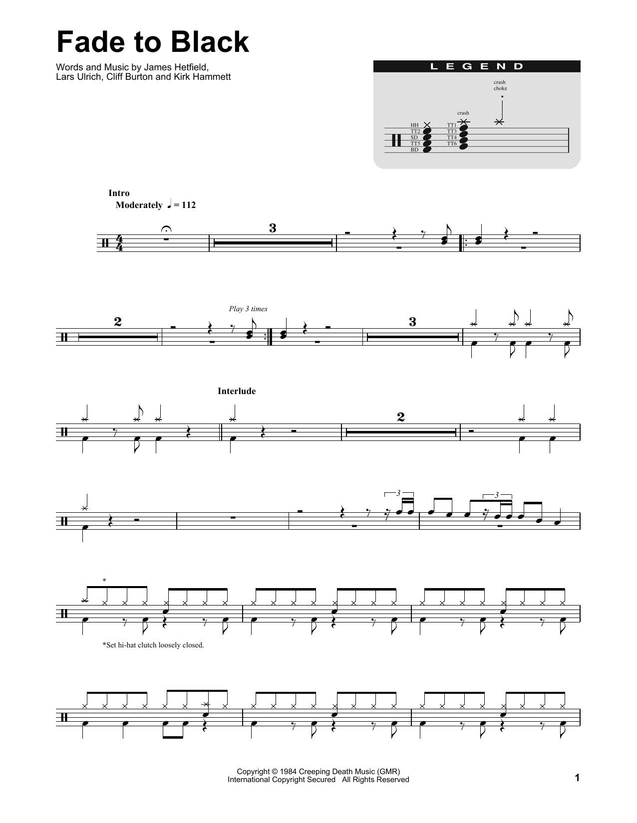 Product gallery: Page 1 of 1 Fade To Black, Metallica