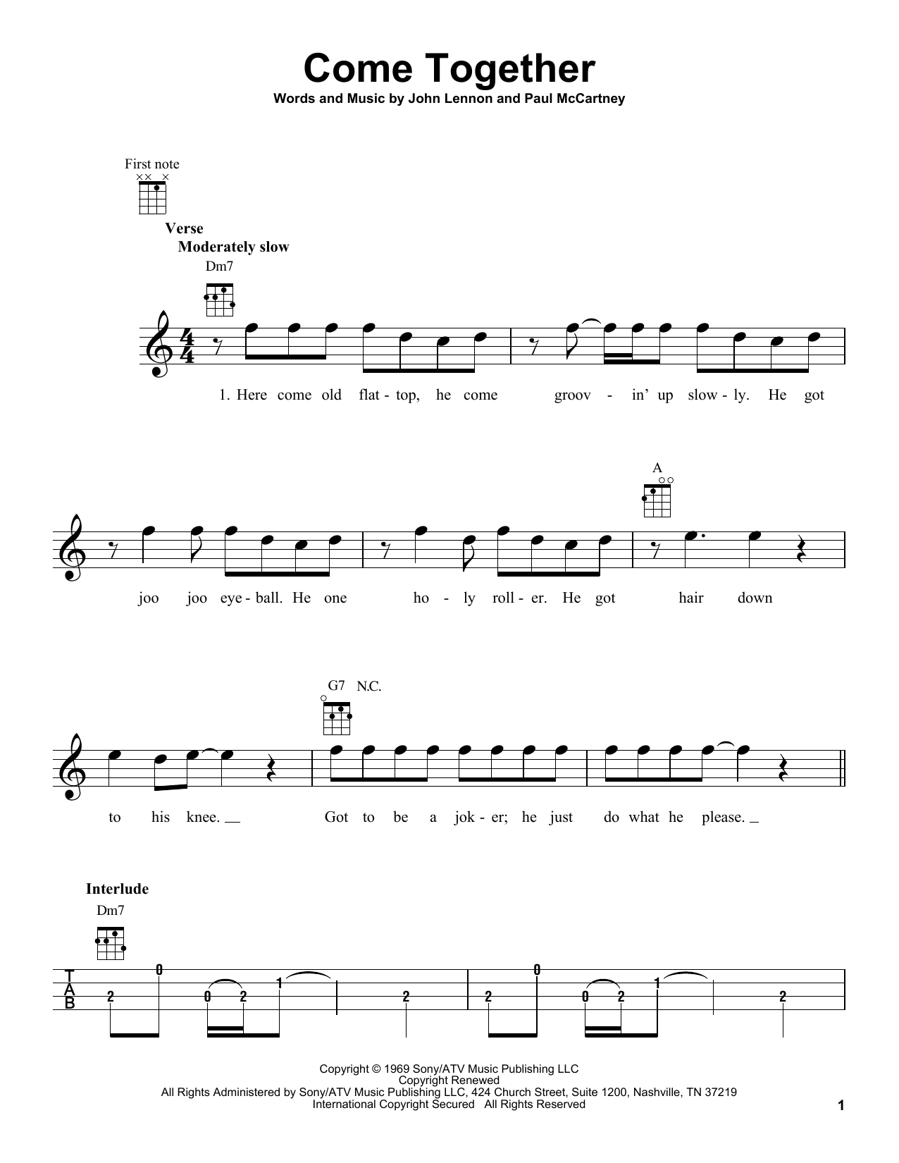 Product gallery: Page 1 of 1 Come Together, The Beatles