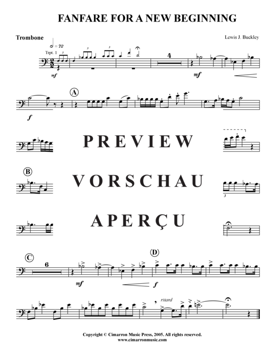 Produktgalerie: Seite 5 von 10 Fanfare for a New Beginning , , (Blechbläserquintett)