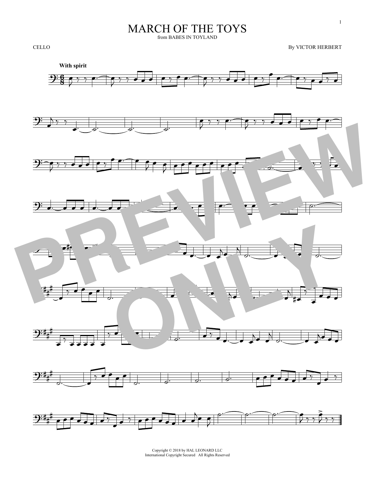 Produktgalerie: Seite 1 von 1 March Of The Toys (from Babes In Toyland), Victor Herbert, Violoncello