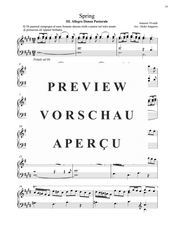 Product gallery: Page 11 of 11 Spring (from: Four Seasons - 3 movements), Inagawa, Akiko, Klavier Solo