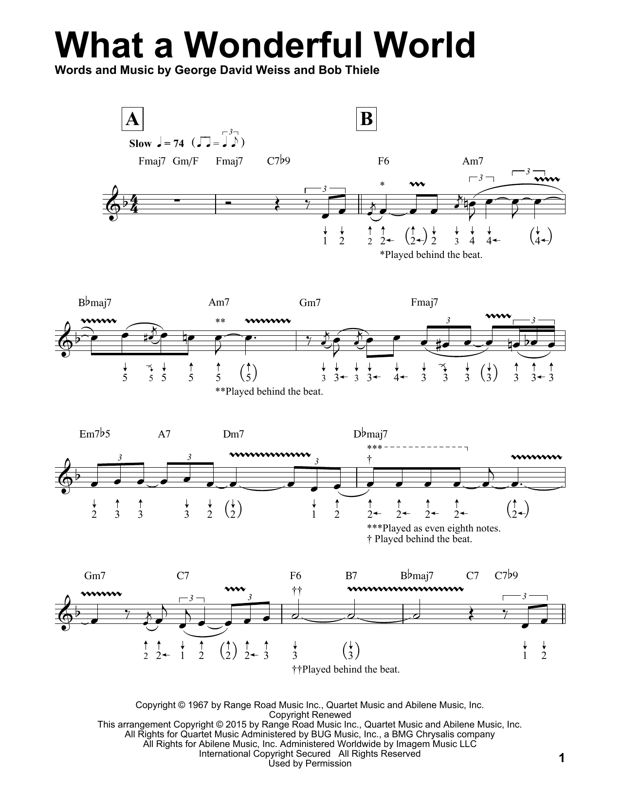 Product gallery: Page 1 of 1 What A Wonderful World (arr. Will Galison), Louis Armstrong