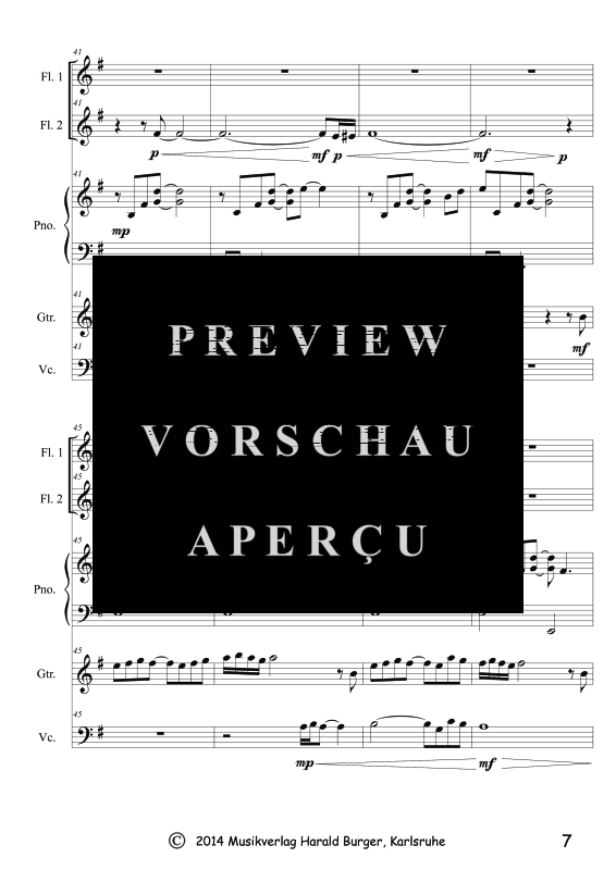 Product gallery: Page 10 of 11 Nostalgia (Partitur), , Mixed ensemble 2 flutes, piano, guitar and cello