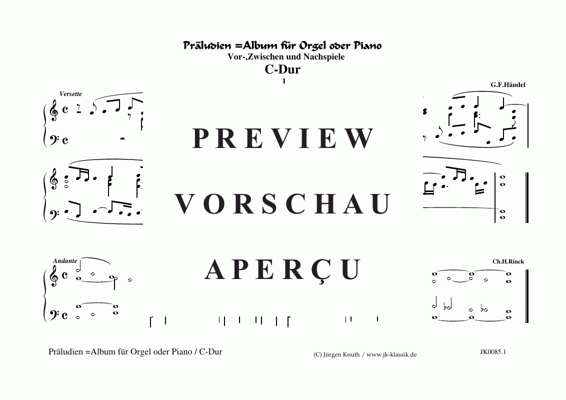Product gallery: Page 2 of 11 Präludien C-Dur , , (organ/piano solo)