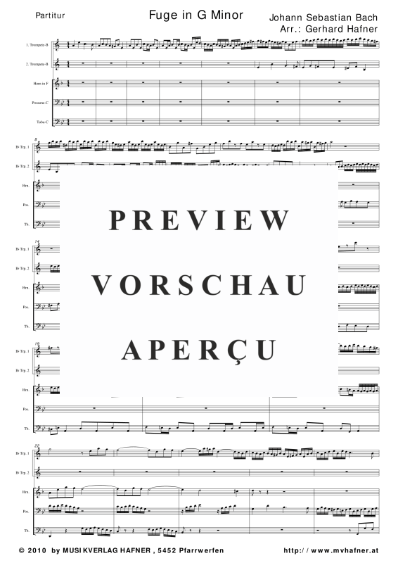 Produktgalerie: Seite 6 von 11 Fuge in G Moll, , (Blechbläser Quintett)