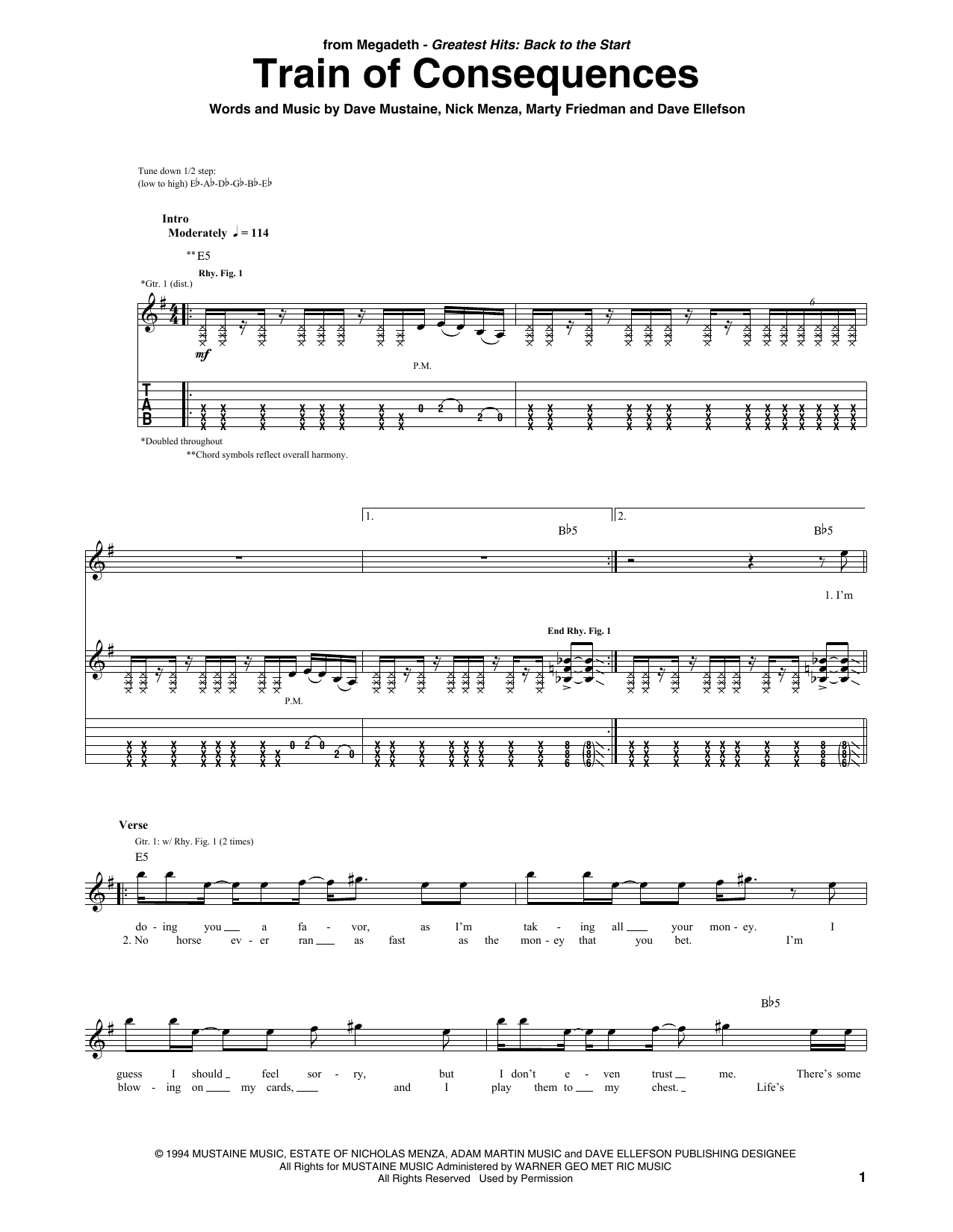 Produktgalerie: Seite 1 von 1 Train Of Consequences, Megadeth, Gitarre