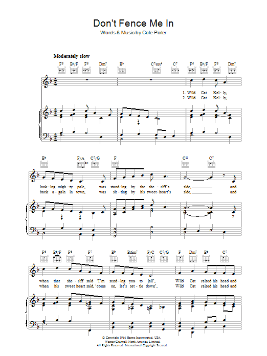 Produktgalerie: Seite 1 von 1 Don't Fence Me In, Cole Porter, Gesang, Gitarre, Klavier
