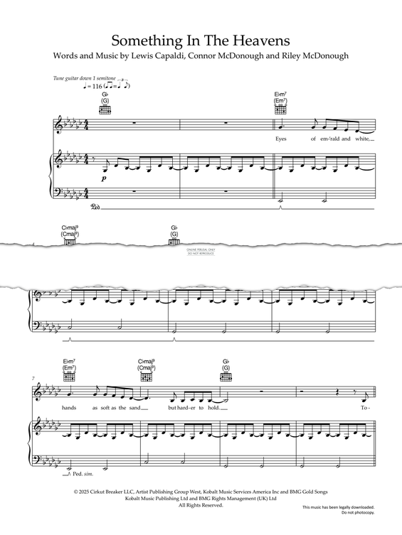 Produktgalerie: Seite 1 von 1 Something In The Heavens, Lewis Capaldi, Gesang, Gitarre, Klavier