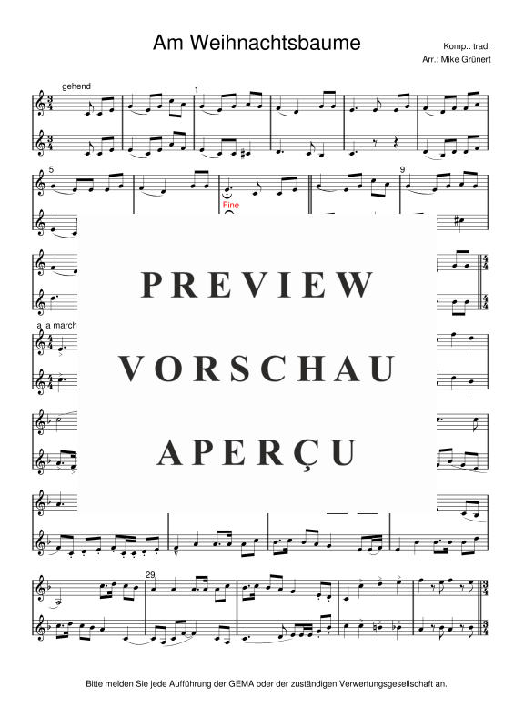 gallery: Deutsche Weihnachtslieder, , 15 Duette für 2 Trompeten oder Instrumente in B