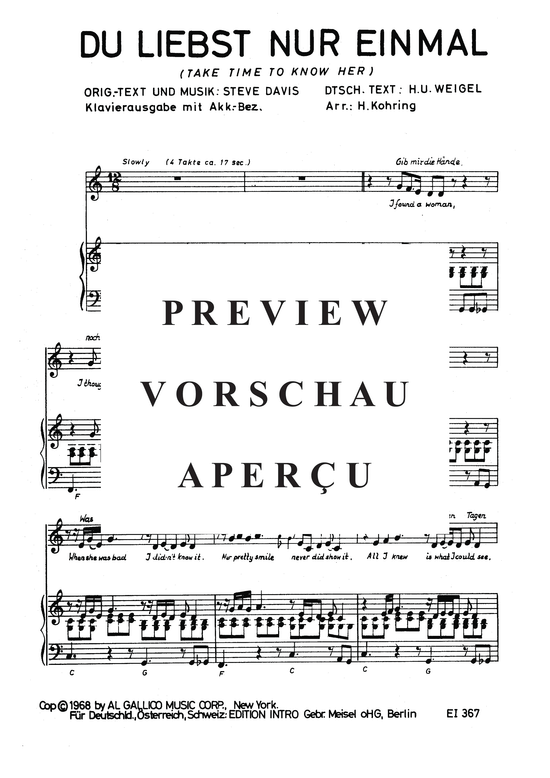 Produktgalerie: Seite 4 von 4 Du liebst nur einmal (Take Time To Know Her), Silvester, 	Erik, Klavier und Gesang