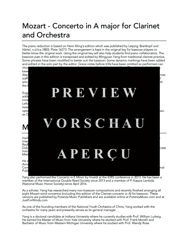 gallery: Concerto in A Major, K. 622, , (Fagott und Klavier)