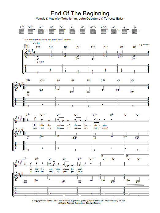 Produktgalerie: Seite 1 von 1 End Of The Beginning, Black Sabbath, Gitarre