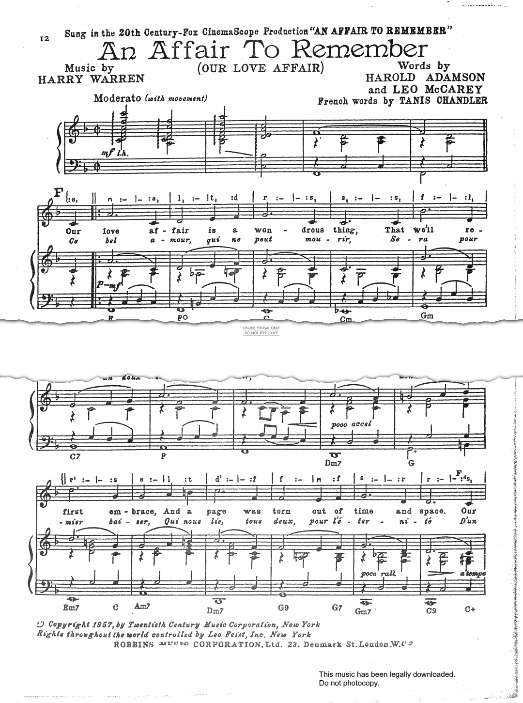 gallery: An Affair To Remember (Our Love Affair), Harry Warren