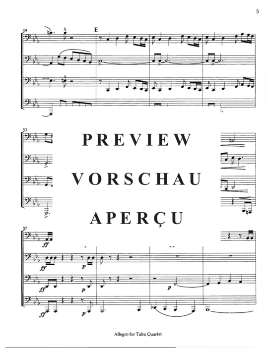 Product gallery: Page 7 of 19 Allegro , , (Tuba Quartet ETTT or TTTT)