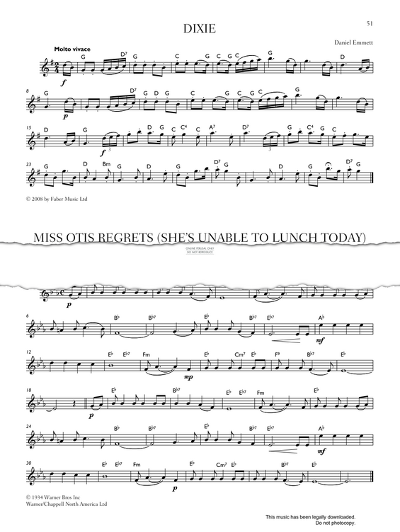 Product gallery: Page 1 of 1 Miss Otis Regrets (She's Unable To Lunch Today), Cole Porter